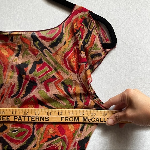 Alchemy recycled silk Asymmetrical Multicolor Top Sz M - Picture 7 of 7